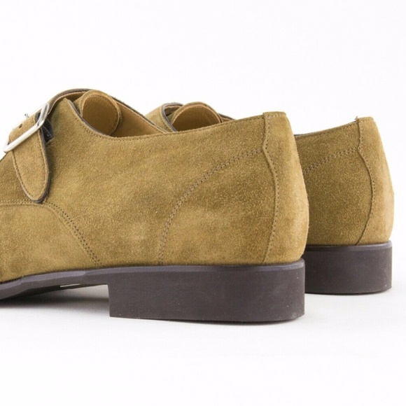 Di Bianco Monk Strap Velour Bog Dress Shoes SC542 SPQR Size 10 - Picture 4 of 12